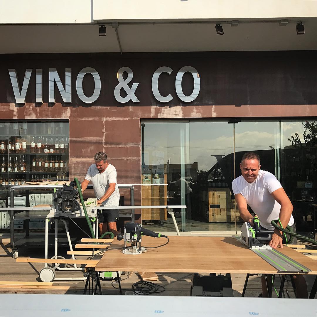The guys are hard at work here at Vino&Co to get everything ready for Friday! @vinoycoibiza #hardworkingman #handymanny #allinadayswork #winebar #vinoyco #ibiza #newbar